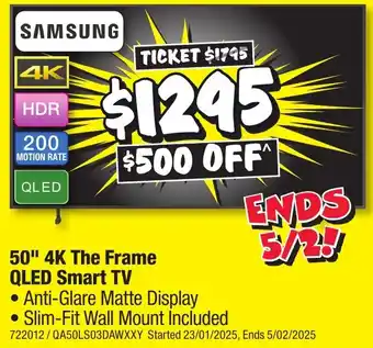 JB Hi-Fi 50" 4K The Frame QLED Smart TV offer