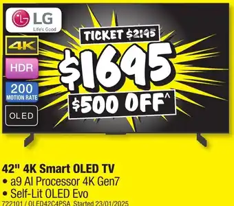 JB Hi-Fi 42" 4K Smart OLED TV offer