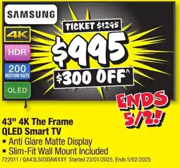 JB Hi-Fi 43" 4K The Frame QLED Smart TV offer