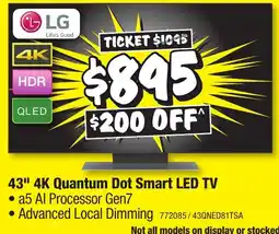 JB Hi-Fi 43" 4K Quantum Dot Smart LED TV offer