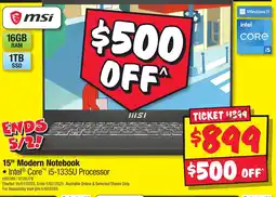 JB Hi-Fi 15" Modern Notebook offer