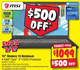 JB Hi-Fi 15" Modern 15 Notebook offer