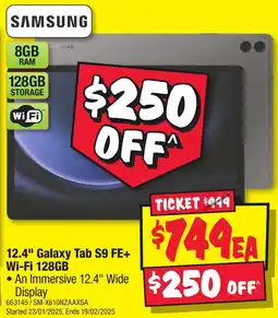 JB Hi-Fi 12.4" Galaxy Tab S9 FE+ offer