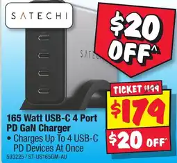 JB Hi-Fi 165 Watt USB-C 4 Port PD GaN Charger offer