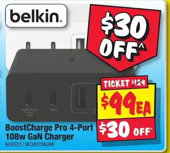 JB Hi-Fi BoostCharge Pro 4-Port 108w GaN Charger offer