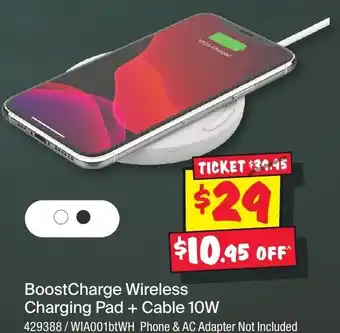 JB Hi-Fi Boost Charge Wireless Charging Pad + Cable 10W offer