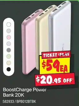 JB Hi-Fi BoostCharge Power Bank 20K offer