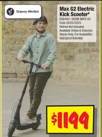 JB Hi-Fi Max G2 Electric Kick Scooter offer