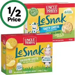 Woolworths Uncle Tobys Le Snak 132g Pk 6 offer