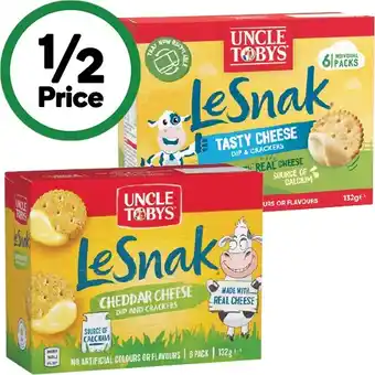 Woolworths Uncle Tobys Le Snak 132g Pk 6 offer