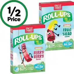 Woolworths Uncle Tobys Roll-Ups 94g Pk 6 offer