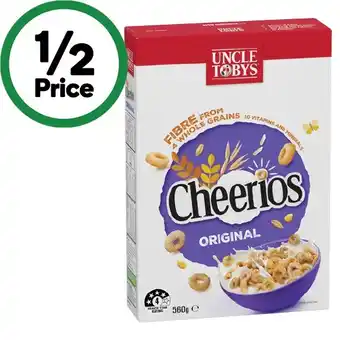 Woolworths Uncle Tobys Cheerios 450-560g offer