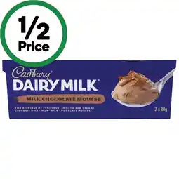 Woolworths Cadbury Chocolate Mousse 80g x Pk 2 – From the Fridge offer