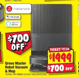 JB Hi-Fi Qrevo Master Robot Vacuum & Mop offer