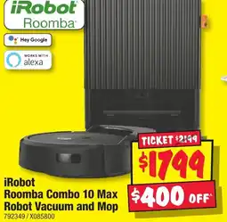 JB Hi-Fi iRobot Roomba  Combo 10 Max Robot Vacuum and Mop offer