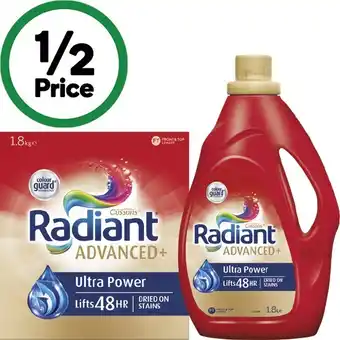 Woolworths Radiant Advanced Laundry Liquid 1.8 Litre or Powder 1.8 kg offer