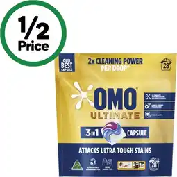 Woolworths OMO Utimate Laundry Capsules Pk 28 offer