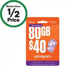 Woolworths amaysim $40 Starter Pack^ offer