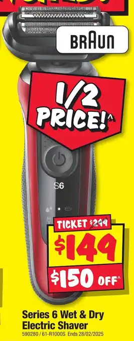 JB Hi-Fi Series 6 Wet & Dry Electric Shaver offer