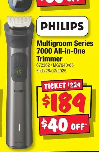 JB Hi-Fi Multigroom Series 7000 All-in-One Trimmer offer