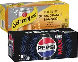 Coles Pepsi, Solo or Schweppes Soft Drink or Schweppes Infused Sparkling Water 10x375mL offer