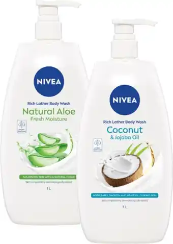 Coles Nivea Shower Gel or Oil 1 Litre offer