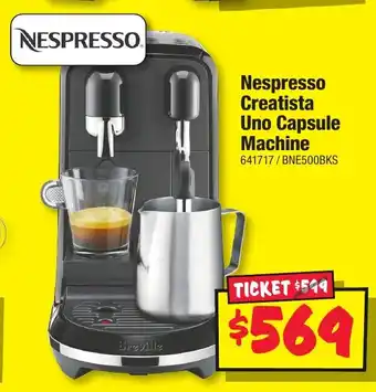 JB Hi-Fi Nespresso Creatista Uno Capsule Machine offer