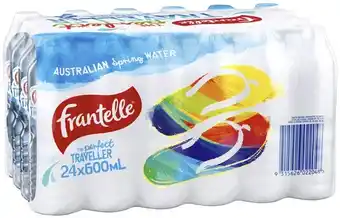 Coles Frantelle Spring Water 24x600mL offer