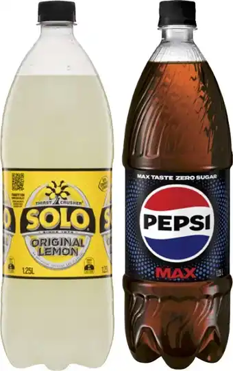 Coles Pepsi or Solo Soft Drink 1.25 Litre offer