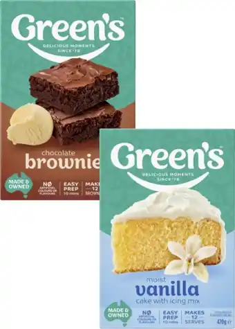 Coles Green's Baking Mix 350g-470g offer