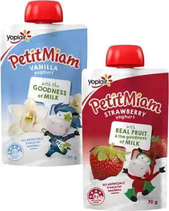 Coles Yoplait Petit Miam Yoghurt Pouch 70g offer