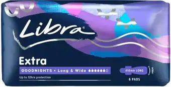 Coles Libra Goodnight Pads Extra Long & Wide 6 Pack offer