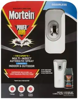 Coles Mortein PowerGard Multi-Insect Indoor & Outdoor Automatic Spray 1 Pack offer