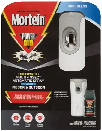 Coles Mortein PowerGard Multi-Insect Indoor & Outdoor Automatic Spray 1 Pack offer