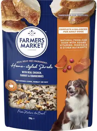 Coles Farmers Market Home Styled Shreds Dog Food 250g offer