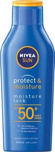 Coles Nivea Sun Protect & Moisture Sunscreen Lotion SPF50+ 400mL offer