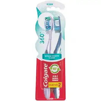 Woolworths Colgate Toothbrush 360 Pk 2 offer