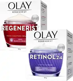 Coles Olay Regenerist Retinol 24 or Micro Sculpting Night Cream 50g offer