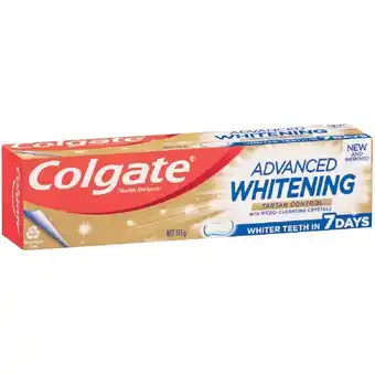 Woolworths Colgate Whitening Toothpaste Advanced Whitening Tartar Control 115g offer