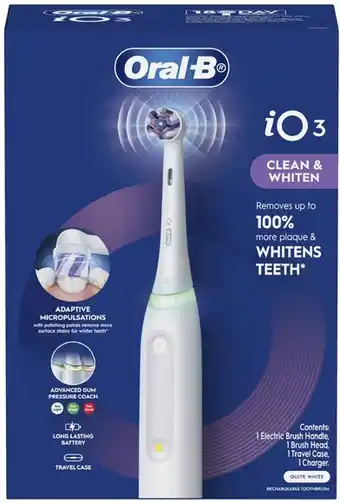 Coles Oral B iO3 Electric Toothbrush 1 Pack offer