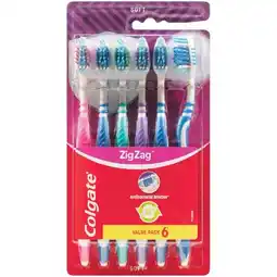 Woolworths Colgate Zig Zag Manual Toothbrush Pk 6 offer