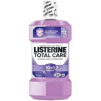 Woolworths Listerine Total Care Antibacterial Mouthwash 500ml offer