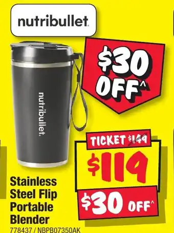 JB Hi-Fi Stainless Steel Flip Portable Blender offer