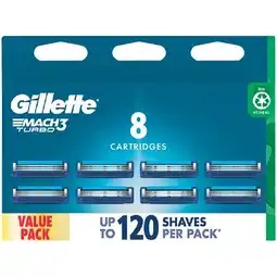 Woolworths Gillette Mach3 Turbo 3D Razor Blade Refills Pk 8 offer