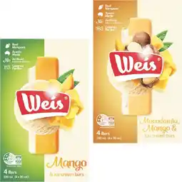 Woolworths Weis Bars 264-280ml Pk 4-6 – From the Freezer offer