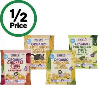 Woolworths Macro Organic Baby Snacking 12g – Assorted offer