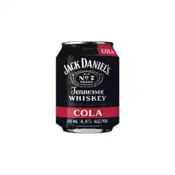 Woolworths Jack Daniel’s Whiskey & Cola Mini Cans 4x250ml offer