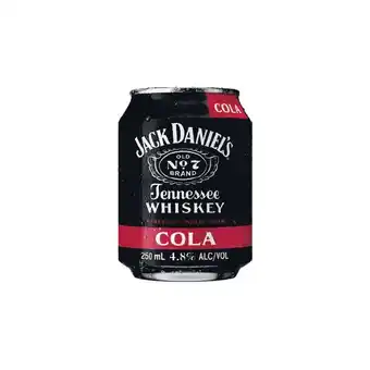 Woolworths Jack Daniel’s Whiskey & Cola Mini Cans 4x250ml offer