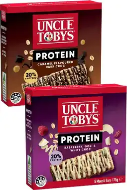 Coles Uncle Tobys Protein Muesli Bar 175g offer