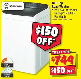 JB Hi-Fi 8KG Top Load Washer offer